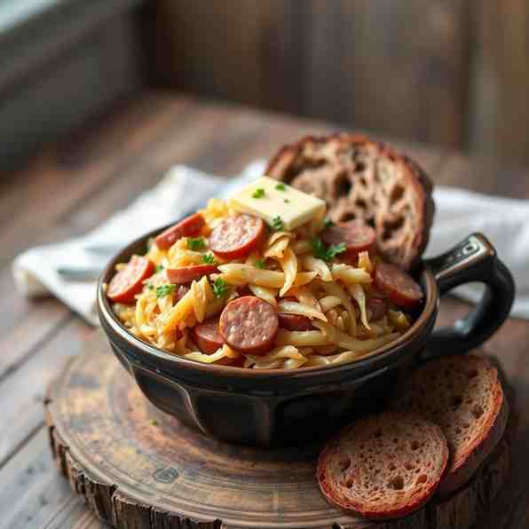 Choucroute Garnie - Classic German Smoked Sausage & Sauerkraut Recipe